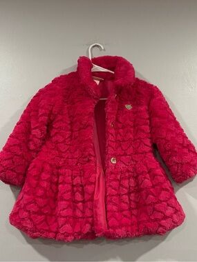 Juicy Couture Girl's Pink Fuzzy Coat sz 5